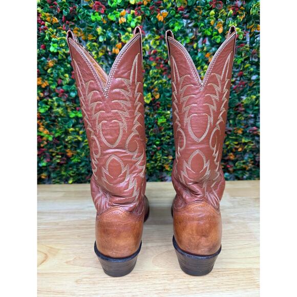 Nocona 8822 Cowboy Boots Shoes‎ Brown Leather Goodyear Oil Resistant Mens 8 GUC main image 5